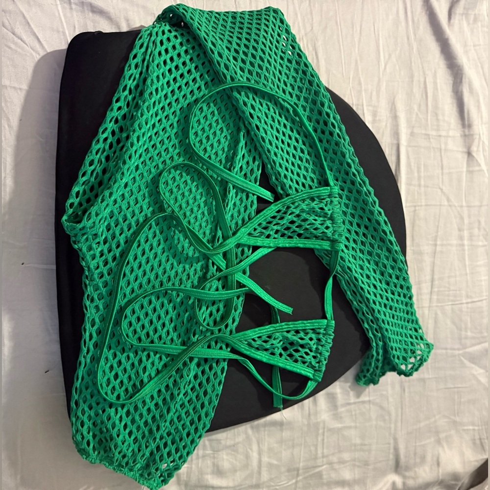 Green Mesh Cover-Up